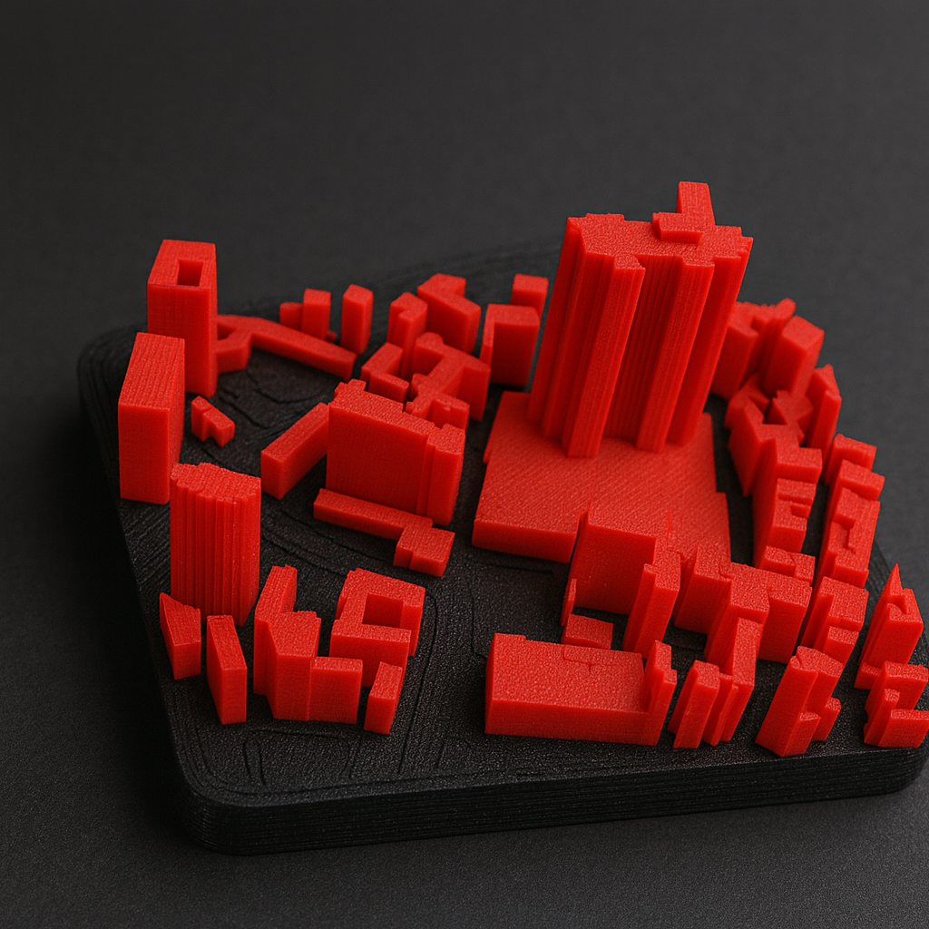 Stadtmodell-3D – Kartenausschnitt als druckbares Modell